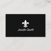 Carte De Visite Fleur de Lis noir et blanc (Devant)