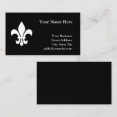 Carte De Visite Fleur de Lis noir et blanc (Devant / Derrière)