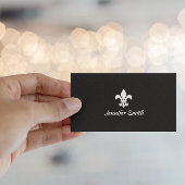 Carte De Visite Fleur de Lis noir et blanc