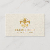 Carte De Visite Fleur de lis Pastel Gold (Devant)