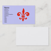 Carte De Visite Fleur De Lis Rouge Dévêtu, (Devant / Derrière)