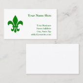 Carte De Visite Fleur de Lis verte (Devant / Derrière)