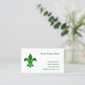 Carte De Visite Fleur de Lis verte (Debout devant)