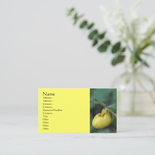 Carte de visite Fleur de l'orchidée jaune (Debout devant)