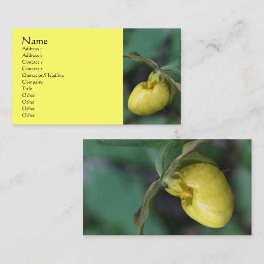 Carte de visite Fleur de l'orchidée jaune (Devant / Derrière)