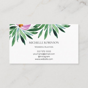 Carte De Visite Fleur de Lotus à l'aquarelle élégante Professionne
