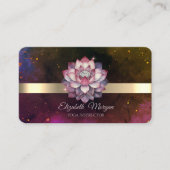 Carte De Visite Fleur de lotus à rayure dorée bordeaux (Devant)