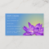 Carte De Visite Fleur de Lotus Aquarelle Violet Pourpre (Dos)