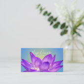 Carte De Visite Fleur de Lotus Aquarelle Violet Pourpre (Debout devant)