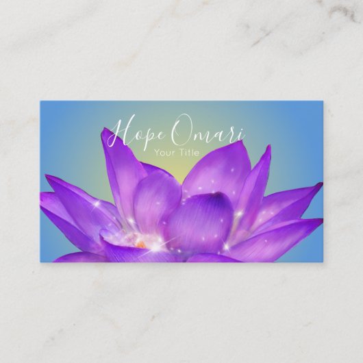 Carte De Visite Fleur de Lotus Aquarelle Violet Pourpre (Devant)