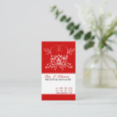 Carte De Visite Fleur de Lotus blanc florale rouge audacieuse de (Debout devant)