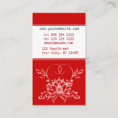 Carte De Visite Fleur de Lotus blanc florale rouge audacieuse de (Dos)