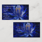 Carte De Visite Fleur de Lotus bleu (Devant / Derrière)