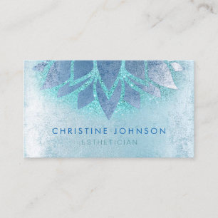 Carte De Visite fleur de lotus bleu et fausse parties scintillant 