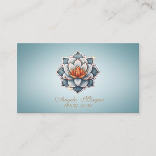 Carte De Visite Fleur de lotus bleu professionnel (Devant)