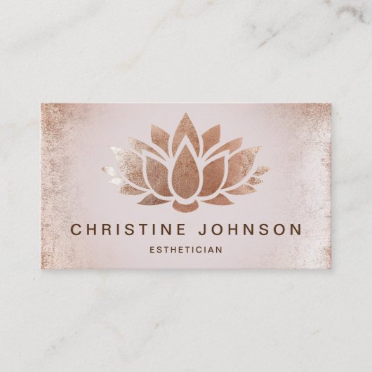 Carte De Visite Fleur de lotus brun doré rose (Devant)