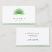 Carte De Visite Fleur de Lotus dans la couleur verte (Devant / Derrière)