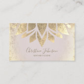 Carte De Visite fleur de lotus de feuille d'or (Devant)