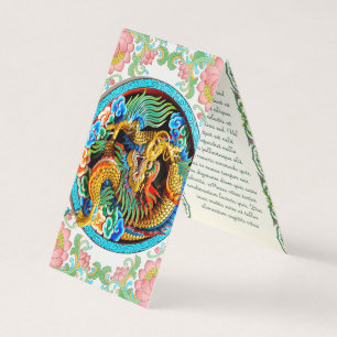 Carte De Visite fleur de lotus de la peinture de dragon Cool chino