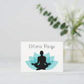 Carte De Visite Fleur de Lotus de méditation d'instructeur de yoga (Debout devant)