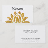 Carte De Visite Fleur de Lotus de parties scintillantes de Faux (Devant / Derrière)