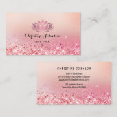 Carte De Visite Fleur de lotus d'or rose (Devant / Derrière)