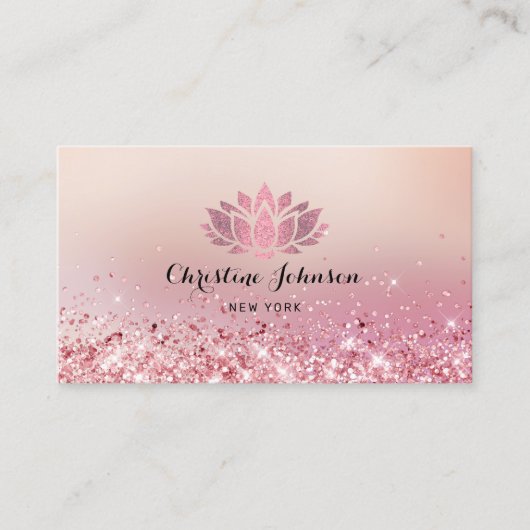 Carte De Visite Fleur de lotus d'or rose (Devant)