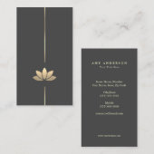 Carte De Visite Fleur de lotus doré (Devant / Derrière)