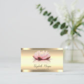 Carte De Visite Fleur de Lotus Dorée Rayures Dorées Professeur de  (Debout devant)