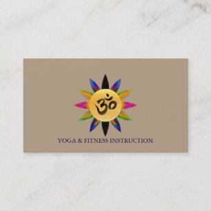 Carte De Visite Fleur de Lotus Élégante Logo "OM" Yoga