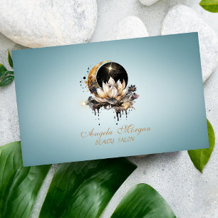 Carte De Visite Fleur de lotus élégante Lune Bleue