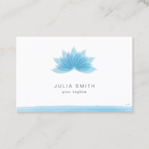 Carte De Visite Fleur de Lotus en bleu