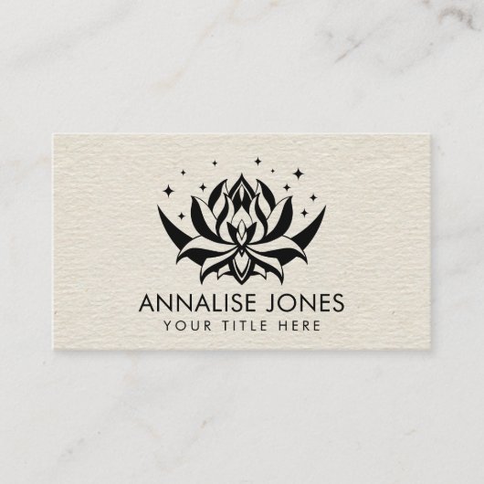 Carte De Visite Fleur de Lotus et lune sur Toile (Devant)
