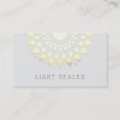 Carte De Visite Fleur de Lotus Jaune Mandala Energy Healer, Yoga (Devant)