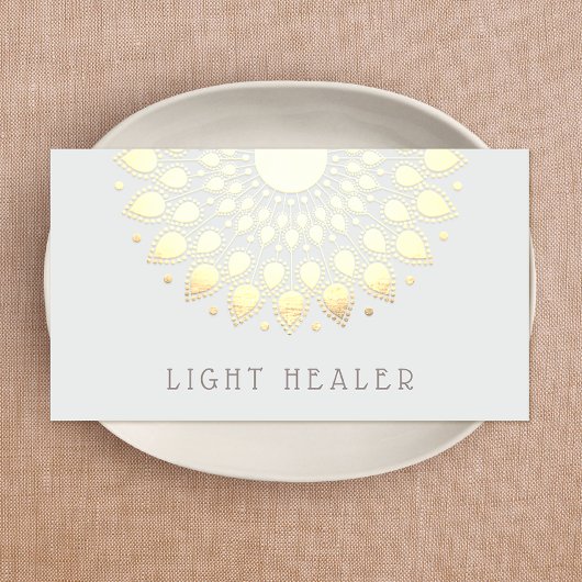 Carte De Visite Fleur de Lotus Jaune Mandala Energy Healer, Yoga