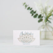 Carte de visite fleur de lotus mandala douce (Debout devant)