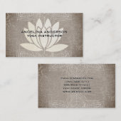 Carte De Visite Fleur de Lotus marbré | Professeur de yoga | Yoga (Devant / Derrière)