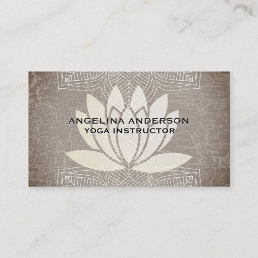 Carte De Visite Fleur de Lotus marbré | Professeur de yoga | Yoga (Devant)