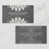 Carte De Visite Fleur de Lotus marbré | Professeur de yoga | Yoga (Devant / Derrière)