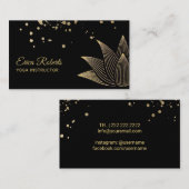 Carte De Visite Fleur de Lotus moderne d'or d'instructeur de yoga (Devant / Derrière)