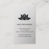 Carte De Visite Fleur de Lotus noire d'instructeur de yoga d'or (Dos)