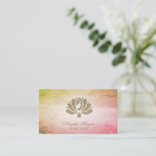 Carte De Visite Fleur de lotus pailletée élégante professionnelle