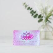 Carte De Visite fleur de lotus pourpre (Debout devant)