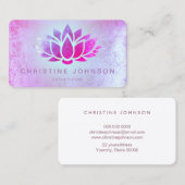 Carte De Visite fleur de lotus pourpre (Devant / Derrière)
