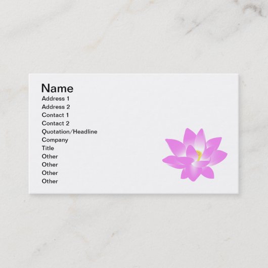 Carte De Visite Fleur de Lotus rose (Devant)