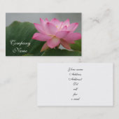 Carte De Visite Fleur de Lotus rose (Devant / Derrière)