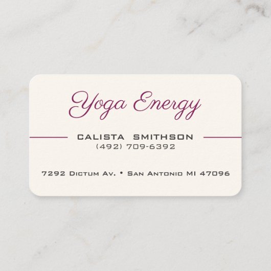 Carte De Visite Fleur de Lotus rose moderne Elégant Yoga unique (Dos)