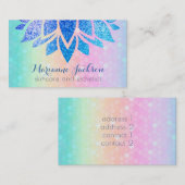 Carte De Visite fleur de lotus sur l'arc-en-ciel motif soin (Devant / Derrière)