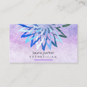 Carte De Visite Fleur de lotus Turquoise pourpre Cosmetologue de b