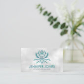 Carte De Visite Fleur de Lotus Turquoise sur perle (Debout devant)